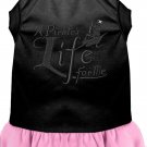 A Pirate's Life Embroidered Dog Dress Black with Light Pink XXL