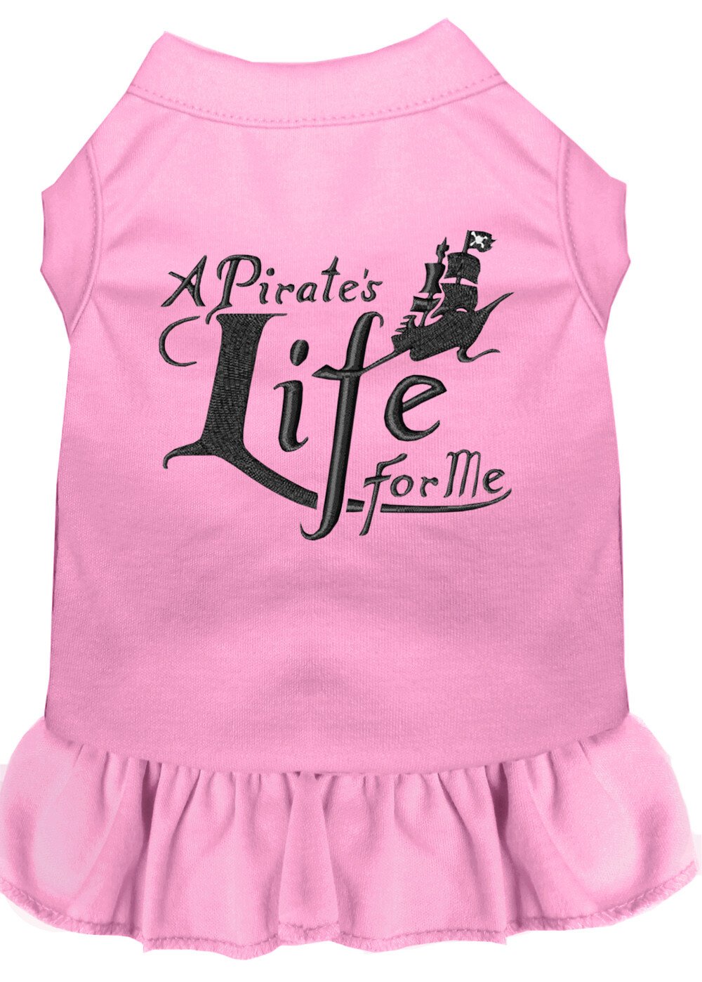 A Pirate's Life Embroidered Dog Dress Light Pink Lg