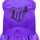 A Pirate's Life Embroidered Dog Dress Purple Sm