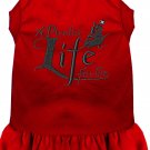 A Pirate's Life Embroidered Dog Dress Red Med