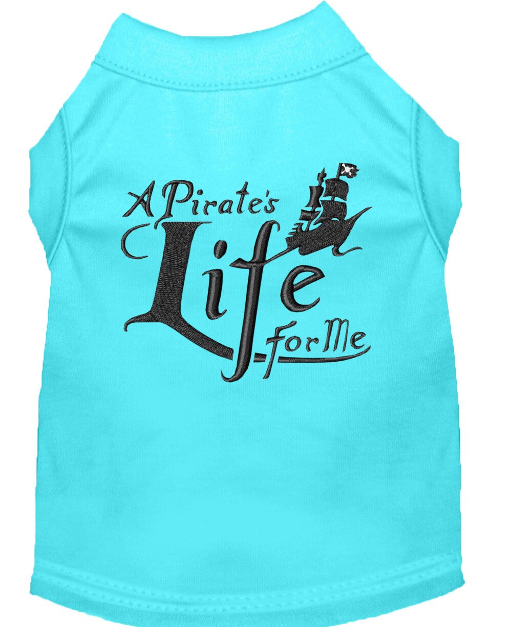 A Pirate's Life Embroidered Dog Shirt Aqua XL (16)