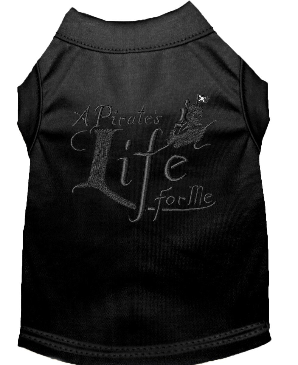 A Pirate's Life Embroidered Dog Shirt Black XL (16)
