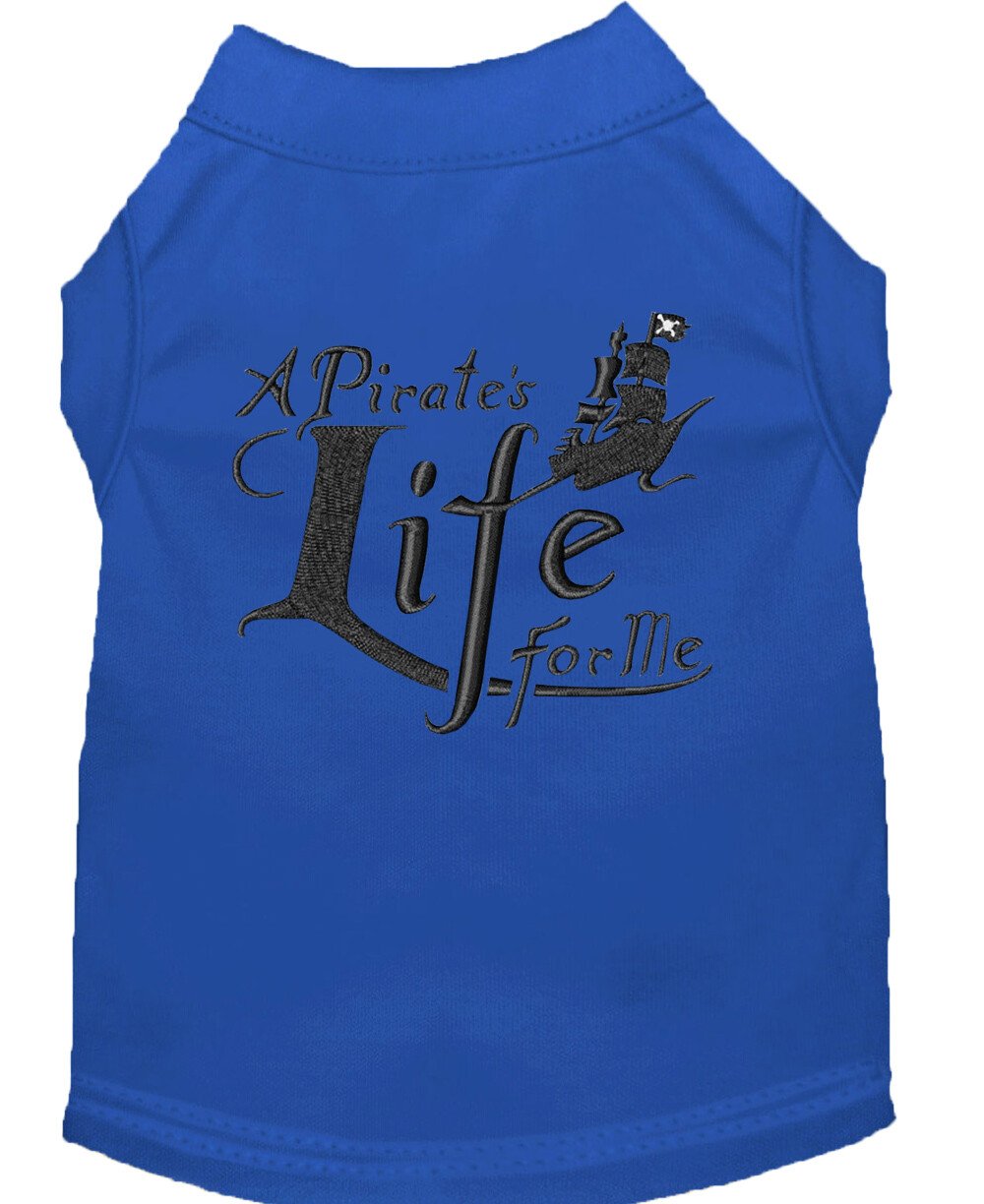 A Pirate's Life Embroidered Dog Shirt Blue XXL (18)