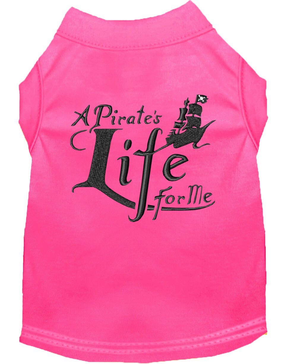 A Pirate's Life Embroidered Dog Shirt Bright Pink XXXL (20)