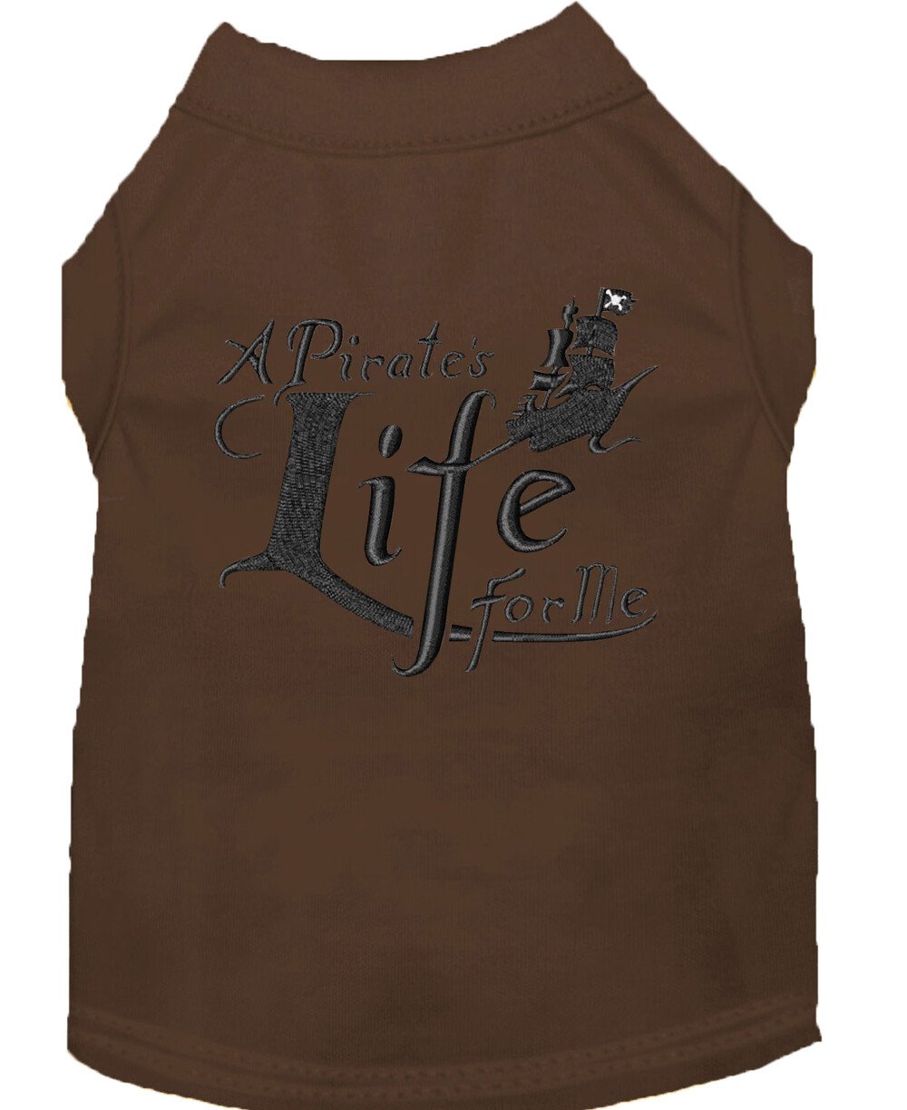 A Pirate's Life Embroidered Dog Shirt Brown XXL (18)