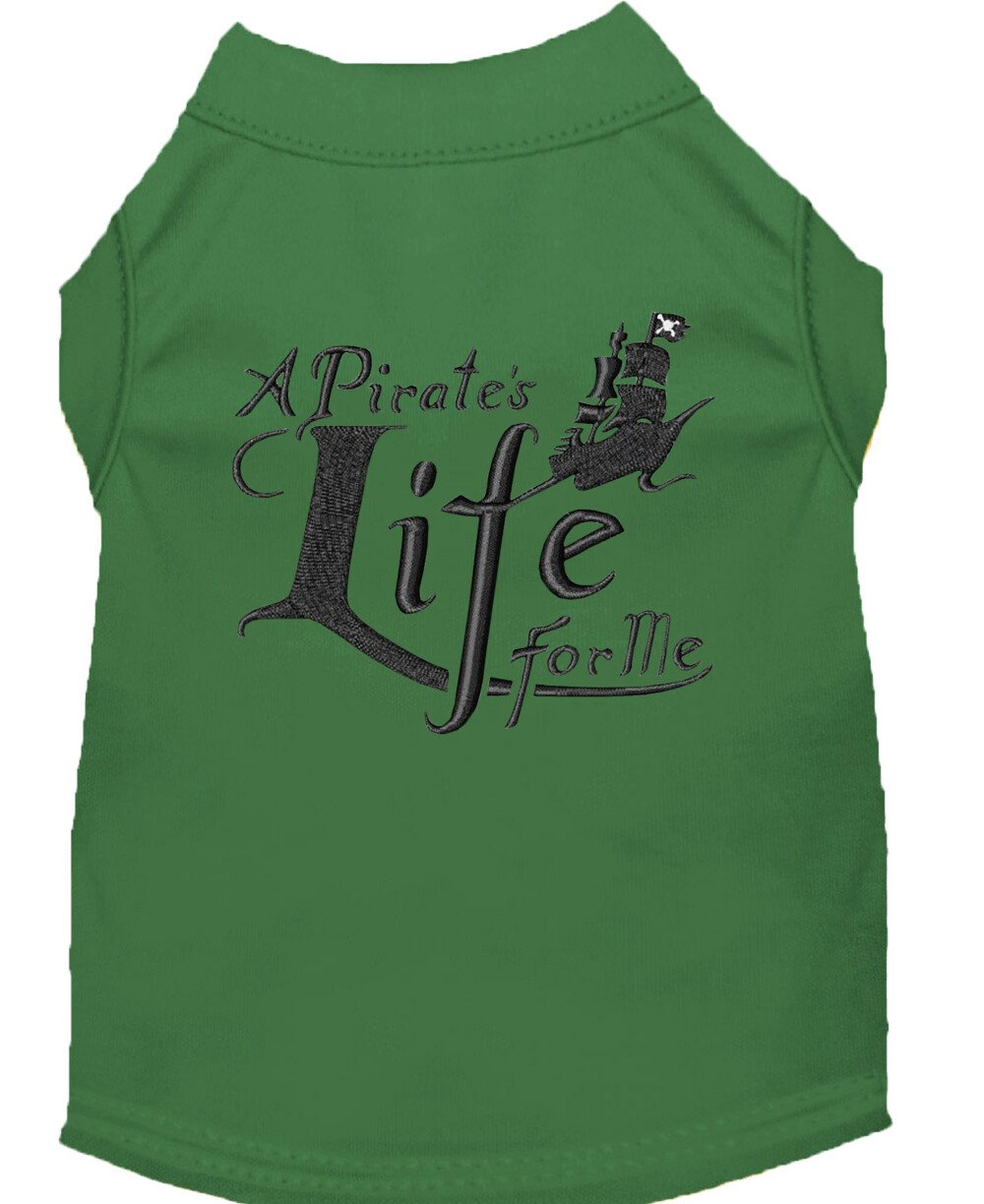 A Pirate's Life Embroidered Dog Shirt Green XXL (18)