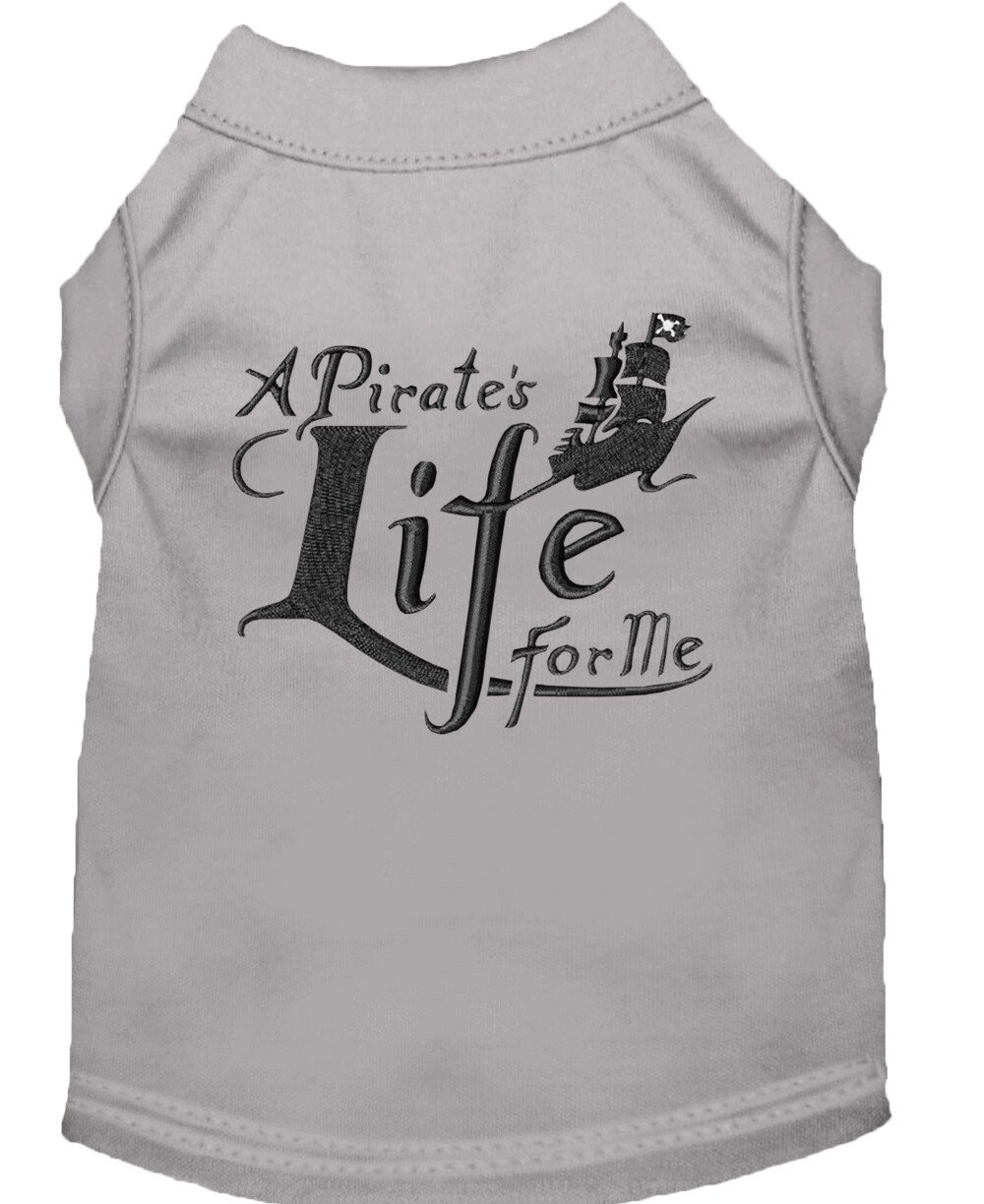 A Pirate's Life Embroidered Dog Shirt Grey XXXL (20)
