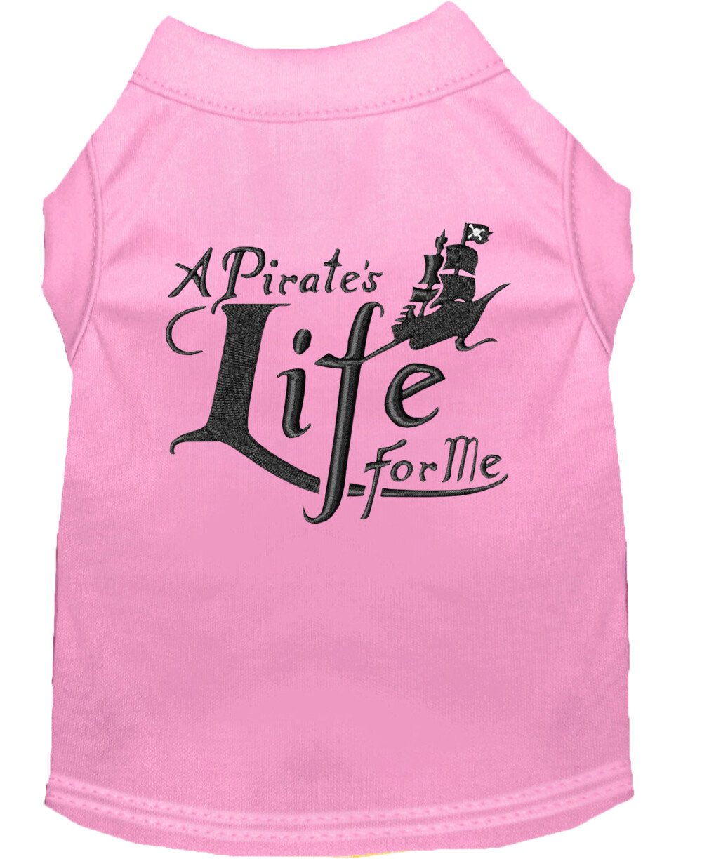 A Pirate's Life Embroidered Dog Shirt Light Pink XXL (18)
