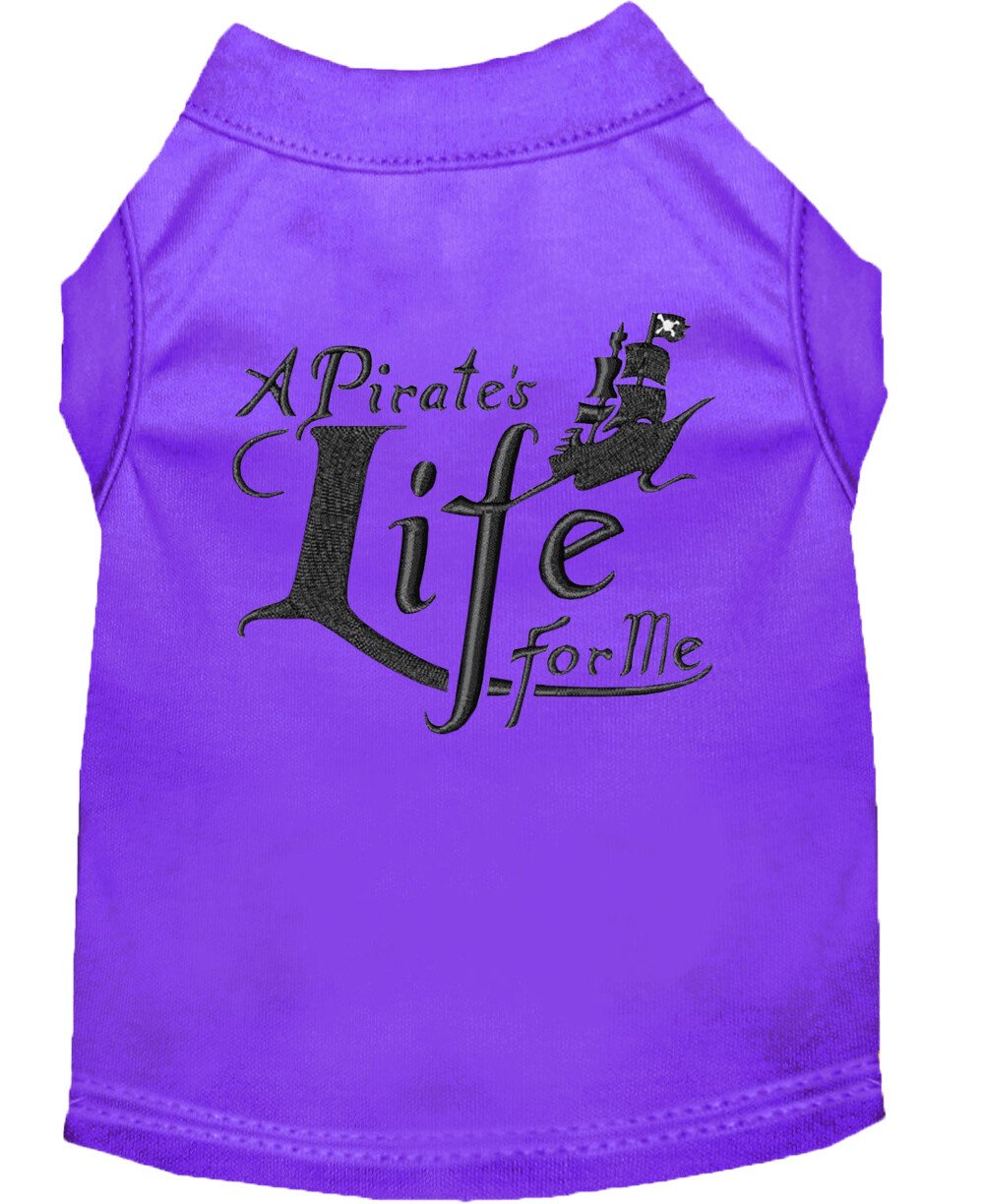 A Pirate's Life Embroidered Dog Shirt Purple XXL (18)