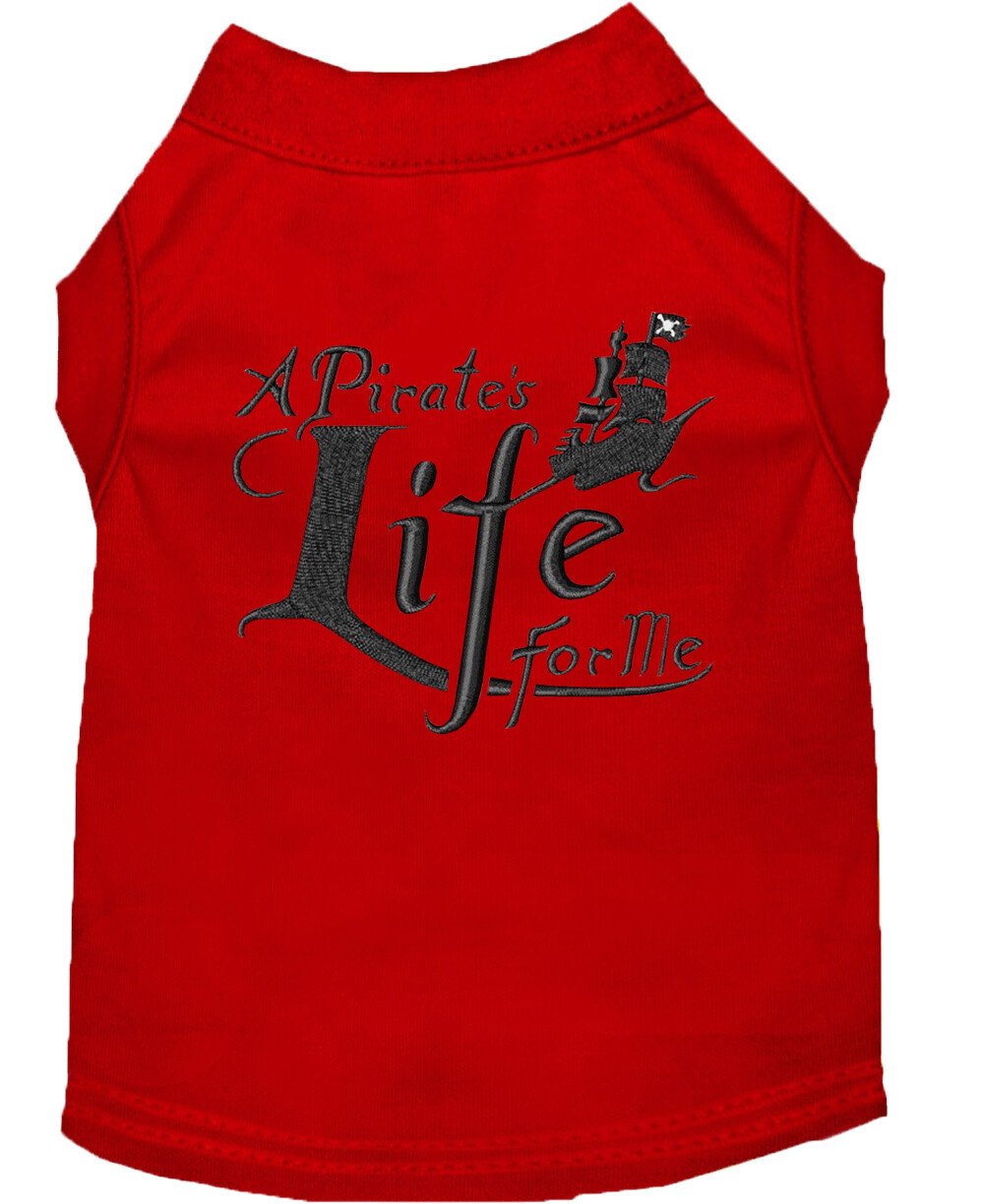 A Pirate's Life Embroidered Dog Shirt Red XL (16)