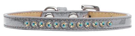 AB Crystal Size 10 Silver Puppy Ice Cream Collar