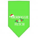 Aberdoggie Christmas Screen Print Bandana Lime Green Small