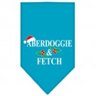 Aberdoggie Christmas Screen Print Bandana Turquoise Small