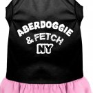 Aberdoggie NY Screen Print Dog Dress Black with Light Pink Lg (14)