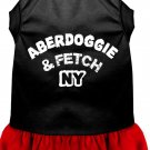 Aberdoggie NY Screen Print Dog Dress Black with Red XS (8)