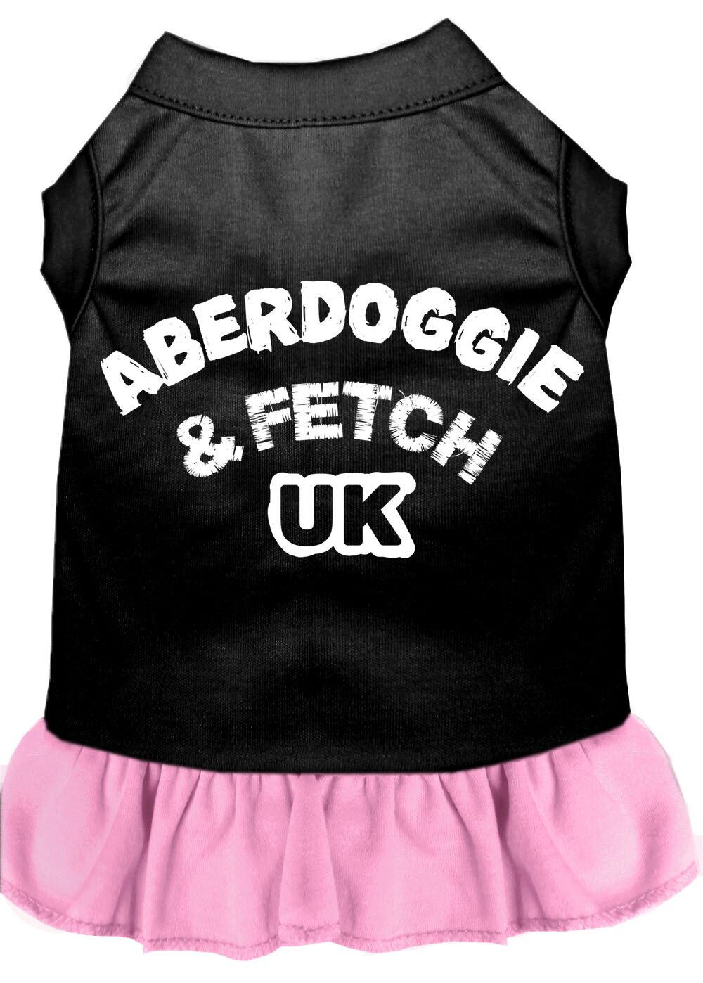 Aberdoggie UK Screen Print Dog Dress Black with Light Pink XS (8)
