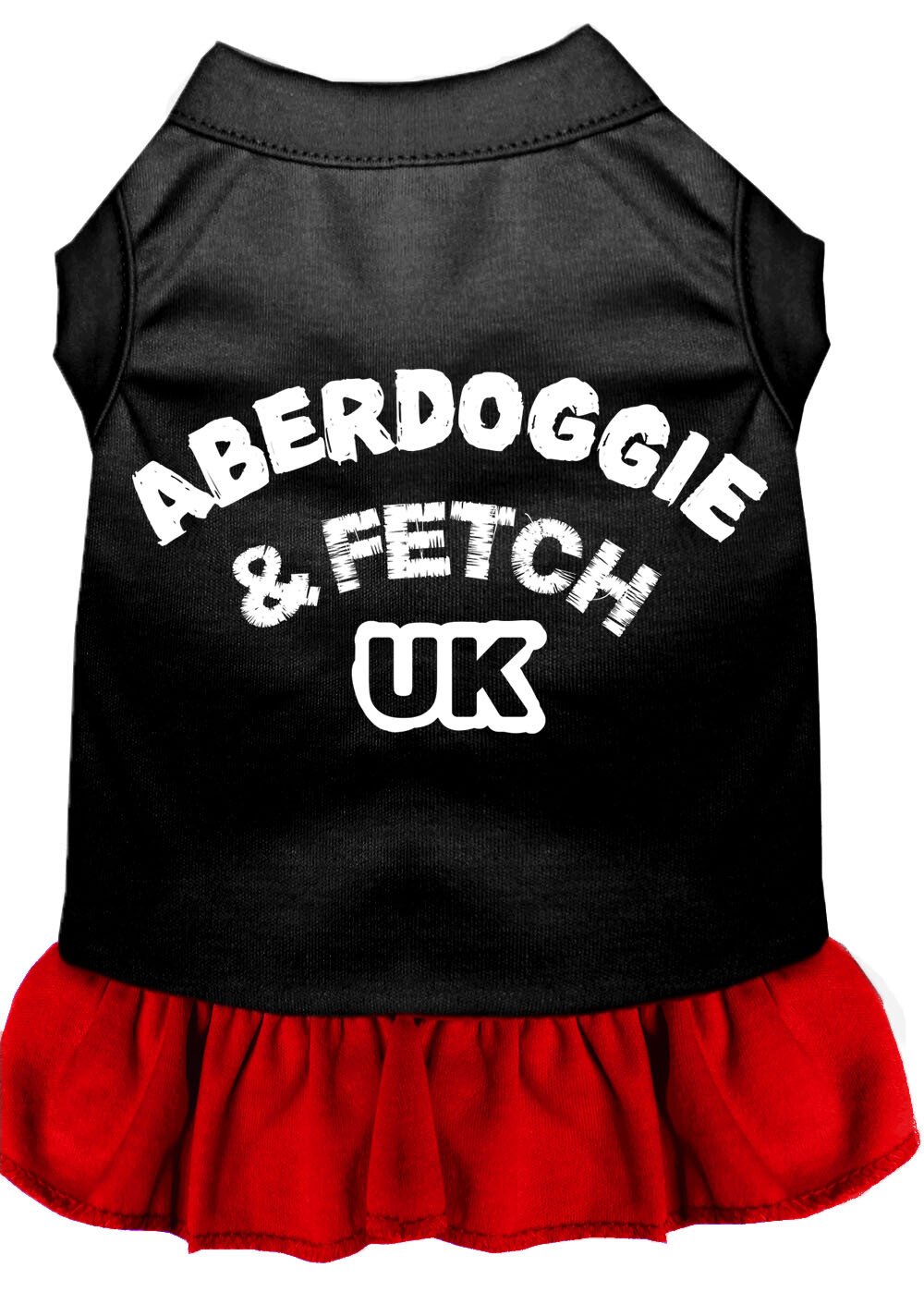 Aberdoggie UK Screen Print Dog Dress Black with Red XS (8)