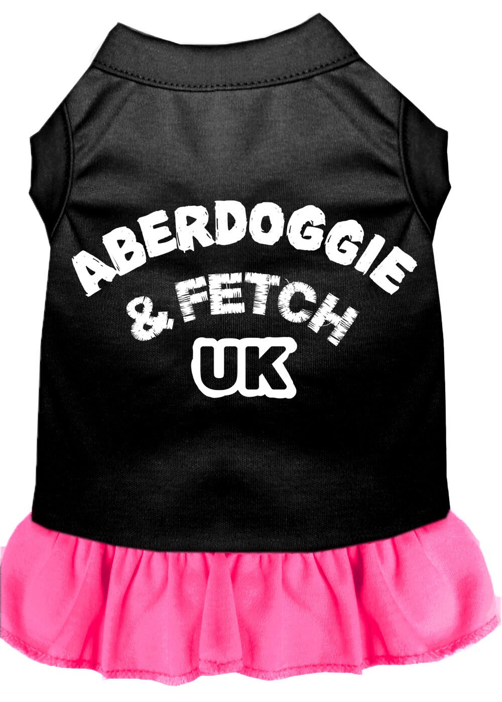 Aberdoggie UK Screen Print Dress Black with Bright Pink XL (16)