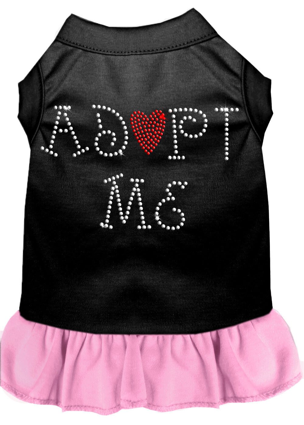 Adopt Me Rhinestone Dresses Black with Light Pink Med