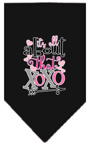 All About that XOXO Screen Print Bandana Black Large