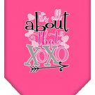 All About that XOXO Screen Print Bandana Bright Pink Small