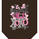 All About that XOXO Screen Print Bandana Cocoa Large