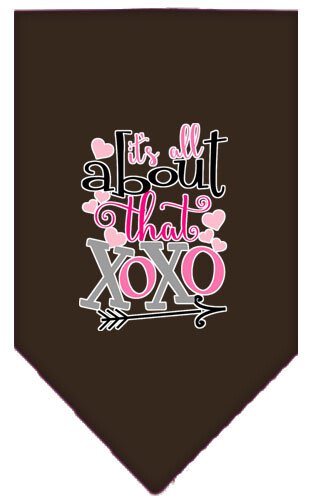 All About that XOXO Screen Print Bandana Cocoa Small