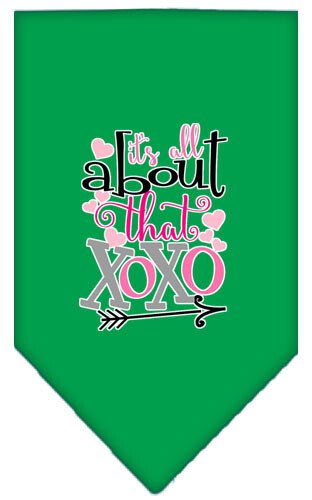 All About that XOXO Screen Print Bandana Grey Small