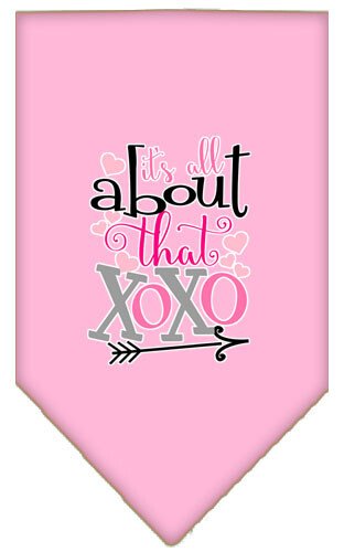 All About that XOXO Screen Print Bandana Light Pink Large