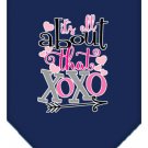 All About that XOXO Screen Print Bandana Navy Blue Small