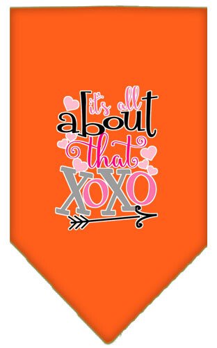 All About that XOXO Screen Print Bandana Orange Large