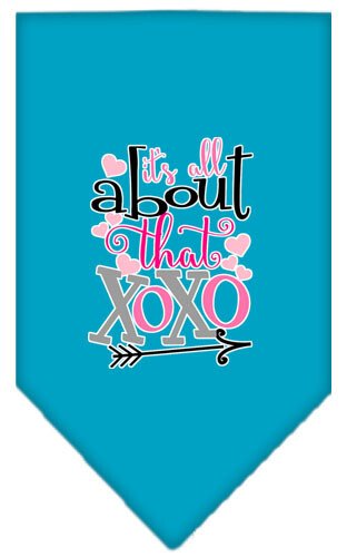 All About that XOXO Screen Print Bandana Turquoise Small