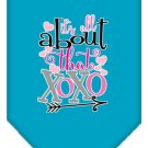 All About that XOXO Screen Print Bandana Turquoise Small