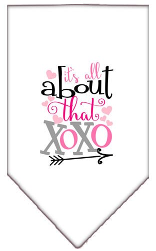 All About that XOXO Screen Print Bandana White Large