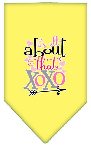 All About that XOXO Screen Print Bandana Yellow Large