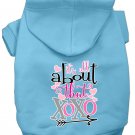 All About that XOXO Screen Print Dog Hoodie Baby Blue XXXL