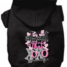All About that XOXO Screen Print Dog Hoodie Black XS