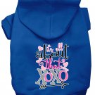 All About that XOXO Screen Print Dog Hoodie Blue M