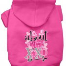 All About that XOXO Screen Print Dog Hoodie Bright Pink S