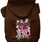 All About that XOXO Screen Print Dog Hoodie Brown XXL