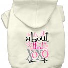 All About that XOXO Screen Print Dog Hoodie Cream XL