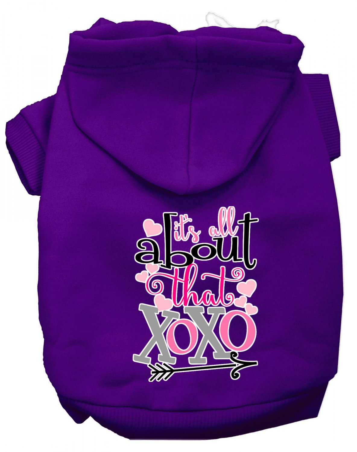 All About that XOXO Screen Print Dog Hoodie Purple M