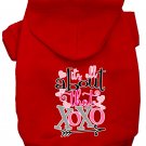 All About that XOXO Screen Print Dog Hoodie Red XL