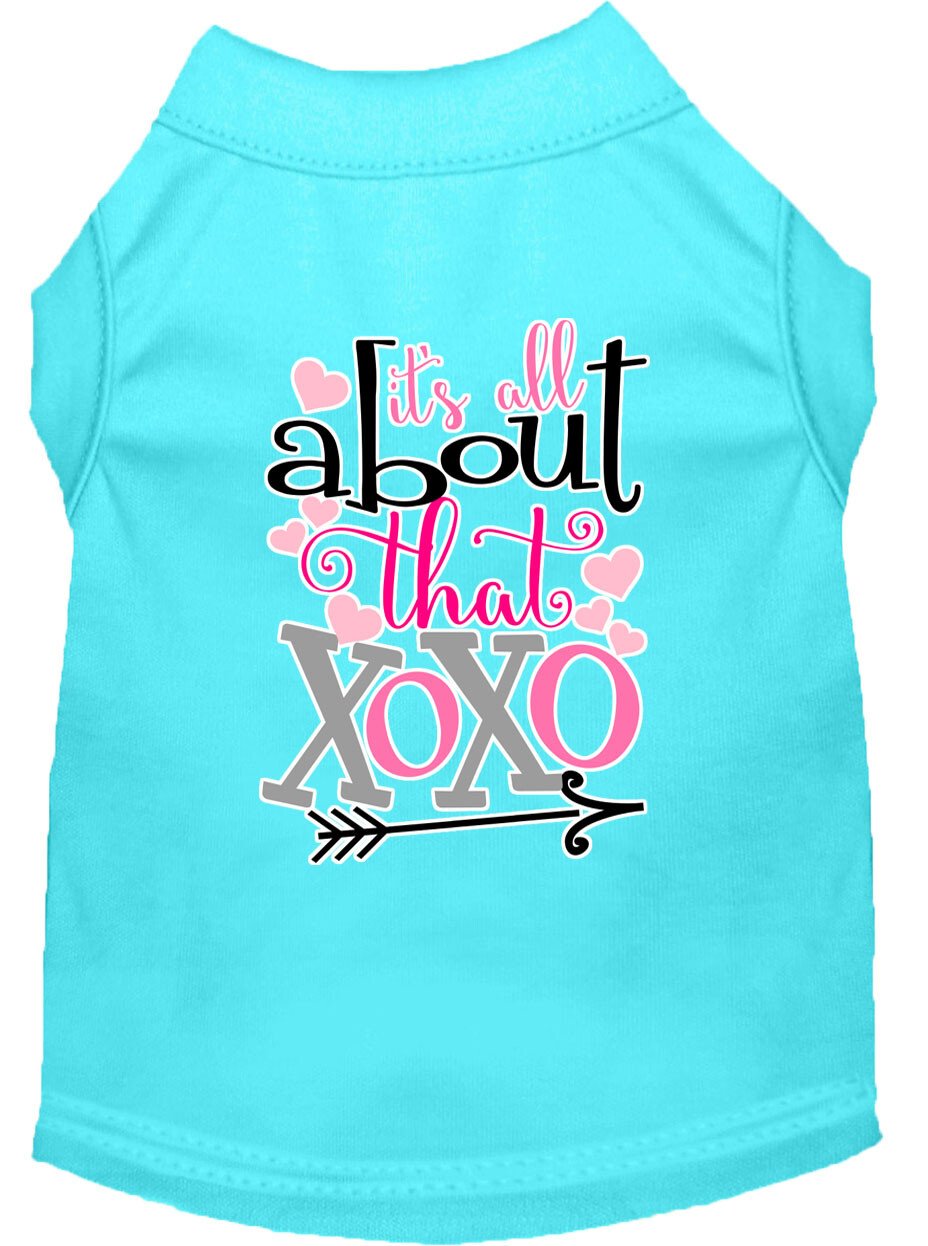 All about that XOXO Screen Print Dog Shirt Aqua XL