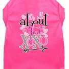 All about that XOXO Screen Print Dog Shirt Bright Pink XXL
