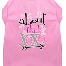 All about that XOXO Screen Print Dog Shirt Light Pink XL