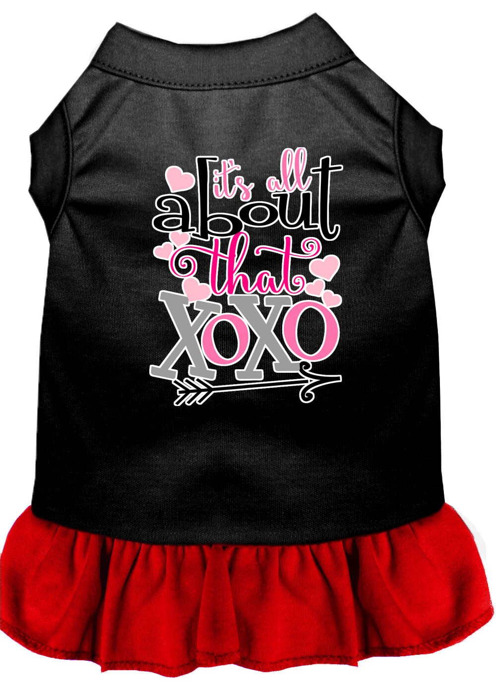 All about the XOXO Screen Print Dog Dress Bright Pink 4X