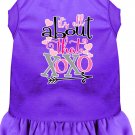 All about the XOXO Screen Print Dog Dress Purple Sm