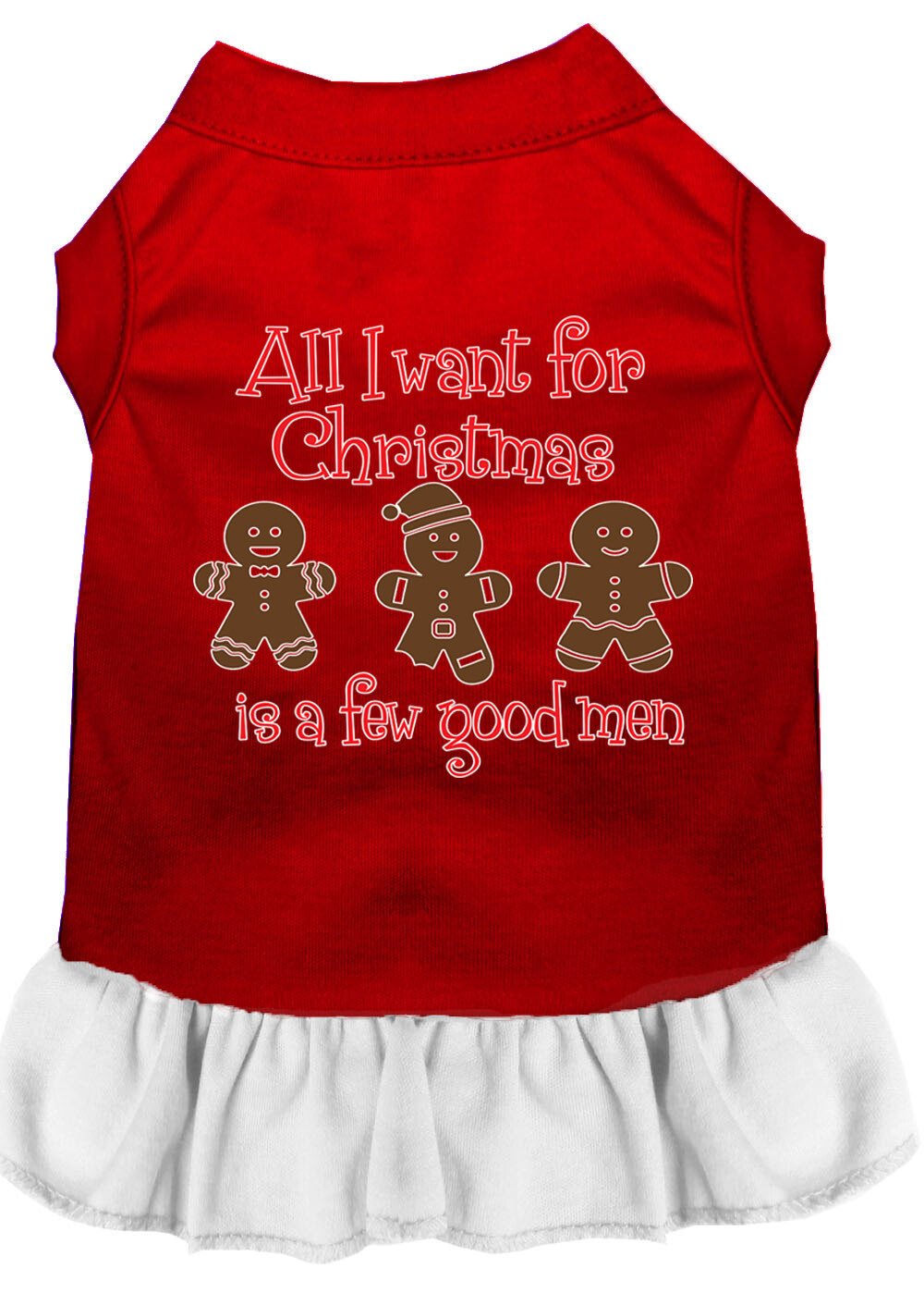 All I want is a Few Good Men Screen Print Dog Dress Red with White Sm