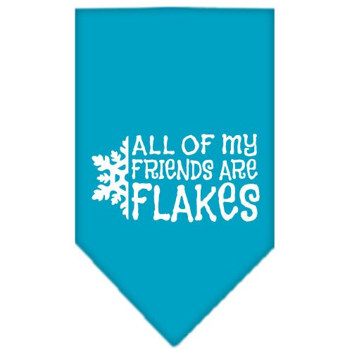 All my friends are Flakes Screen Print Bandana Turquoise Large